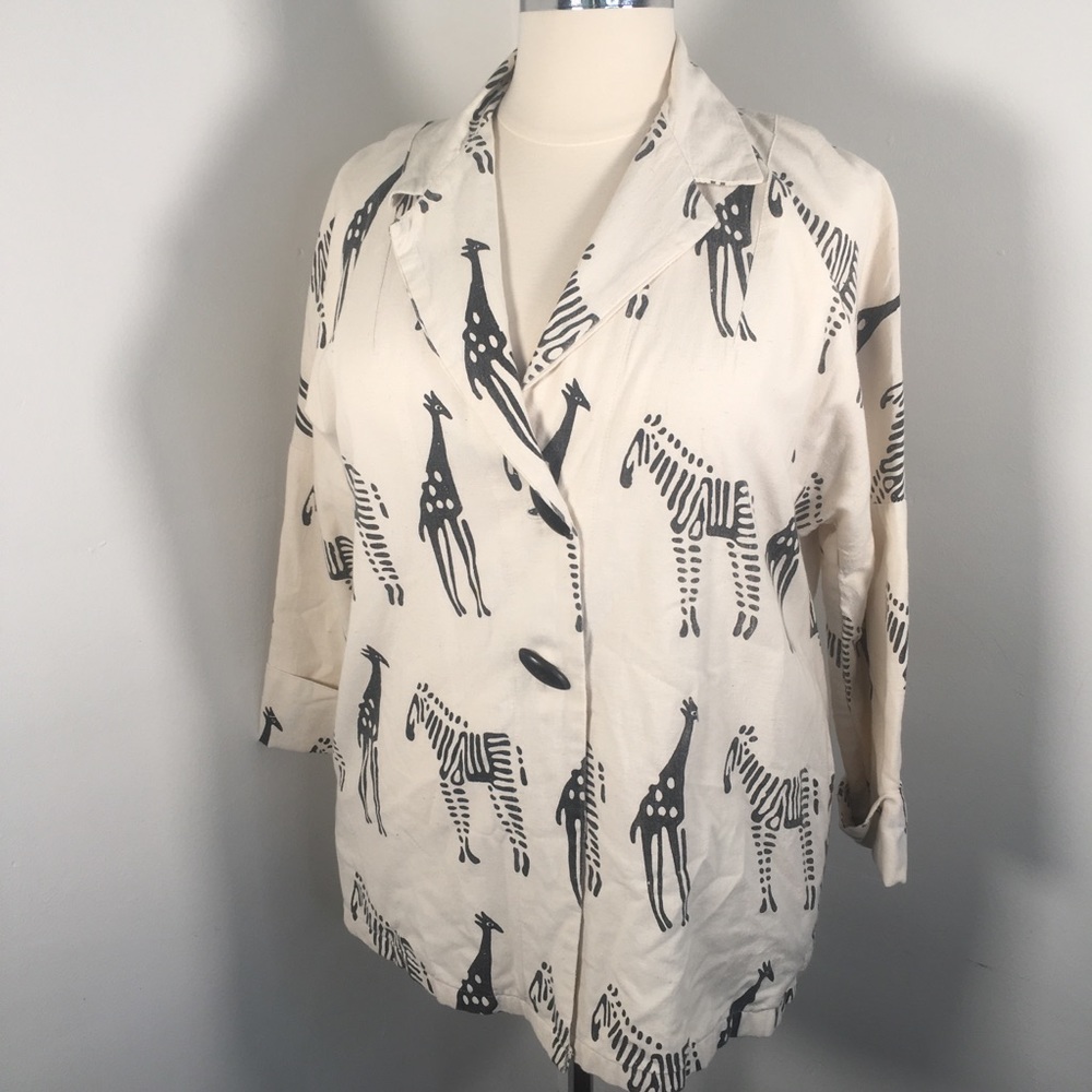 Vintage cotton jacket animal print